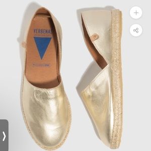 Verbenas Leather slip on shoes size 39 in Metallic Gold